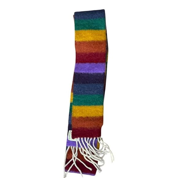 NWOT ACNE STUDIOS Rainbow Stripe Alpaca Blend Fringe Scarf - Picture 3 of 6